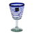 Wine glasses, 'Cobalt Spirals' (set of 6) - Handblown Recycled Glass Six Striped Blue Wine Glasses (image 2c) thumbail