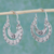 Sterling silver hoop earrings, 'Floral Hoops' - Floral Sterling Silver Hoop Earrings thumbail