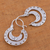 Sterling silver hoop earrings, 'Floral Hoops' - Floral Sterling Silver Hoop Earrings (image 2b) thumbail