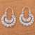 Sterling silver hoop earrings, 'Floral Hoops' - Floral Sterling Silver Hoop Earrings (image 2c) thumbail