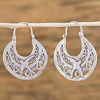 Featured review for Sterling silver hoop earrings, Peaceful Doves