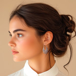 Sterling silver hoop earrings, 'Peaceful Doves' - Unique Animal Themed Vintage Style Silver Bird Hoop Earrings