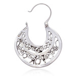 Sterling silver hoop earrings, 'Peaceful Doves' - Unique Animal Themed Vintage Style Silver Bird Hoop Earrings