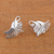 Sterling silver drop earrings, 'On Doves' Wings' - Sterling Silver Button Bird Earrings (image 2b) thumbail
