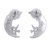Sterling silver drop earrings, 'Doves in the Heavens' - 925 Sterling Silver Button Earrings Taxco Mexico (image 2e) thumbail