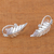 Sterling silver drop earrings, 'Silver Vineyard' - Sterling Silver Leaf Drop Earrings (image 2b) thumbail