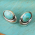 Sterling silver button earrings, 'Blue Moon' - Sterling silver button earrings thumbail