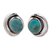 Sterling silver button earrings, 'Blue Moon' - Sterling silver button earrings (image 2a) thumbail