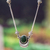 Malachite necklace, 'Healing Crescent' - Sterling Silver and Malachite Necklace thumbail