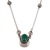 Malachite necklace, 'Healing Crescent' - Sterling Silver and Malachite Necklace thumbail