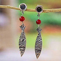 Sterling silver dangle earrings, 'Silver Fish' - Sterling silver dangle earrings