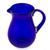 Blown glass pitcher, 'Pure Cobalt' - Blue Handcrafted Handblown Recycled Glass Pitcher (image 2a) thumbail