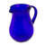 Blown glass pitcher, 'Pure Cobalt' - Blue Handcrafted Handblown Recycled Glass Pitcher (image 2d) thumbail