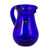 Blown glass pitcher, 'Pure Cobalt' - Blue Handcrafted Handblown Recycled Glass Pitcher (image 2h) thumbail