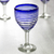 Wine glasses, 'Tall Cobalt Spiral' (set of 6) - Hand Blown Blue Accent Wine Glasses Set of 6 Mexico (image 2b) thumbail