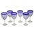 Wine glasses, 'Tall Cobalt Spiral' (set of 6) - Hand Blown Blue Accent Wine Glasses Set of 6 Mexico (image 2c) thumbail