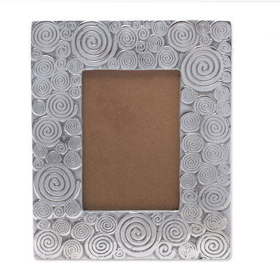 Modern Aluminum Picture Frame for a 4 by 6 Photo - Spirals