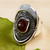 Amber cocktail ring, 'Honey Sea' - Handmade Sterling Silver Amber Ring (image 2b) thumbail