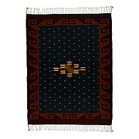 Zapotec wool rug, 'Mitla by Starlight' (4x6) - Zapotec Wool Area Rug (4x6)