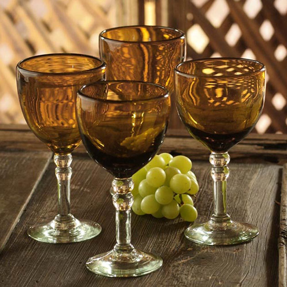 UNICEF Market Recycled Glass Stemware (Set of 4) Amber Infusions