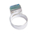 Dichroic art glass cocktail ring, 'Blue Sea' - Modern Blue Dichroic Art Glass and Sterling Silver Ring (image 2c) thumbail