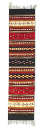 Zapotec wool runner, 'Diamond Path' (medium) - Collectible Zapotec Rug (Medium)