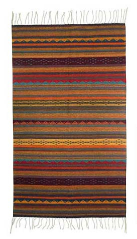 Zapotec wool rug, 'Earth's Splendor' (4x6) - Zapotec Area Rug from Mexico (4x6)