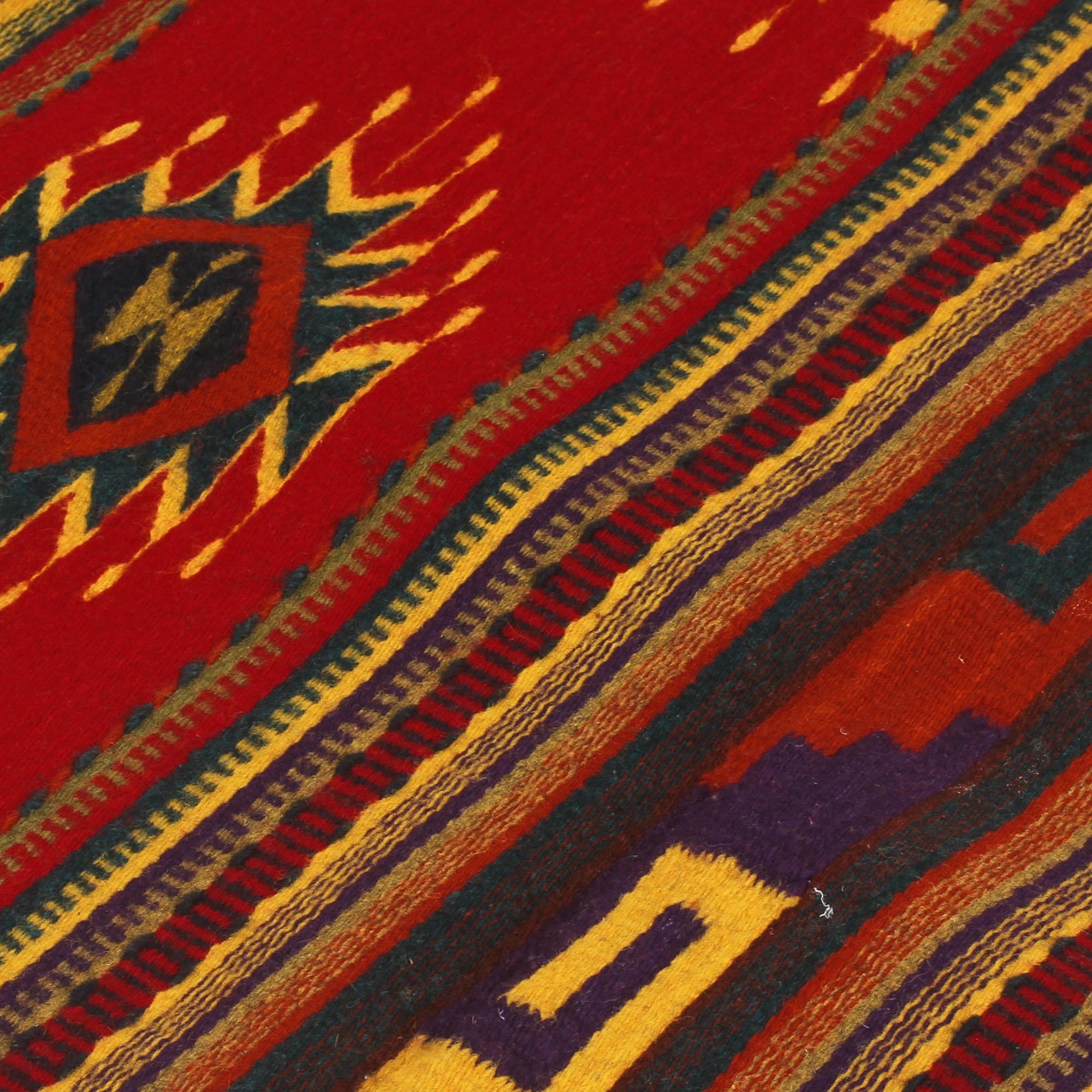 GreaterGood Shop Zapotec Wool Area Rug (2.5x5) Ancestral Red