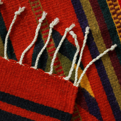 Zapotec wool rug, 'Swift Arrows' (2x3) - Unique Geometric Wool Area Rug from Mexico (2x3)