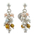 Pearl cluster earrings, 'Pearls Dance in the Aztec Sun' - Pearl cluster earrings (image 2a) thumbail