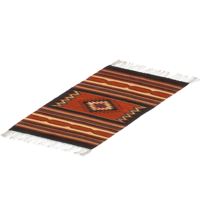 Wool rug, 'Zapotec Window' (2x3) - Zapotec Wool Area Rug (2x3)
