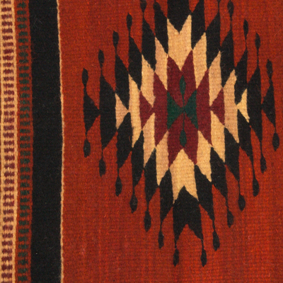 Wollteppich, 'zapotekisches fenster' (2x3) - zapotec-woll-flächenteppich (2x3)