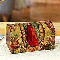 Decoupage chest, Virgin of Guadalupe