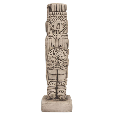 Keramikfigur - Toltekischer Krieger, mexikanische Replik einer Keramikskulptur