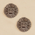 Adornos de pared de cerámica, 'Plumas y colmillos' (par) - Réplica de arte de pared de cerámica arqueológica del Museo Azteca (par)