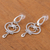 Sterling silver dangle earrings, 'Silver Arabesques' - Sterling silver earrings (image 2c) thumbail