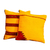 Wool cushion covers, 'Burning Mountains' (pair) - Set of 2 Artisan Crafted Yellow Wool Striped Cushion Covers thumbail