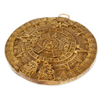 Ceramic plaque, 'Honey Aztec Sun Stone' - Hand Crafted Archaeological Ceramic Calendar