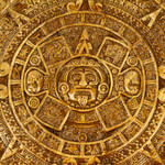 Ceramic plaque, 'Honey Aztec Sun Stone' - Hand Crafted Archaeological Ceramic Calendar