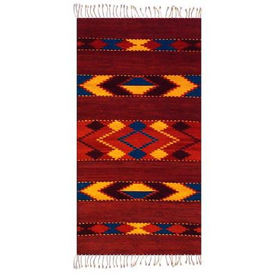 Zapotec wool rug, 'Copper Arrow' (2.5x5) - Handcrafted Zapotec Wool Rug in Earthtones (2.5x5)