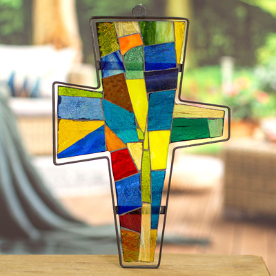 Stained glass cross, Power of Faith