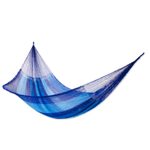 Hammock, 'Blue Caribbean' (double) - Collectible Striped Mayan Hammock (Double)