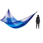 Hammock, 'Blue Caribbean' (double) - Collectible Striped Mayan Hammock (Double)