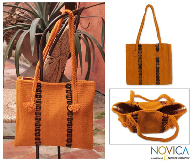 Wool handbag, Zapotec Orange