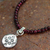 Garnet pendant necklace, 'Lucky Charm' - Garnet and Sterling Silver Choker thumbail
