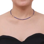 Lapis lazuli beaded necklace, 'A Pure Soul' - Handcrafted Sterling Silver and Lapis Lazuli Necklace