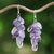 Amethyst cluster earrings, 'Violet Clouds' - Beaded Amethyst Earrings (image p100933) thumbail