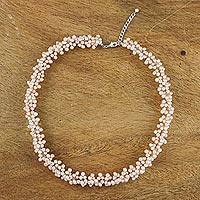Pearl beaded necklace, 'Extravagant Lilac' - Pearl beaded necklace