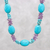 Amethyst beaded necklace, 'Gleaming Star' - Amethyst and Reconstituted Turquoise Necklace (image 2) thumbail