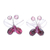 Garnet and rose quartz button earrings, 'Exotic Butterfly' - Artisan Crafted Garnet and Rose Quartz Button Earrings (image 2a) thumbail